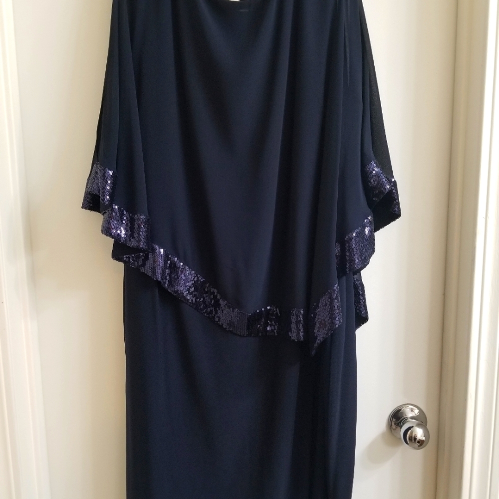 Plus Size Navy Blue Formal Dress